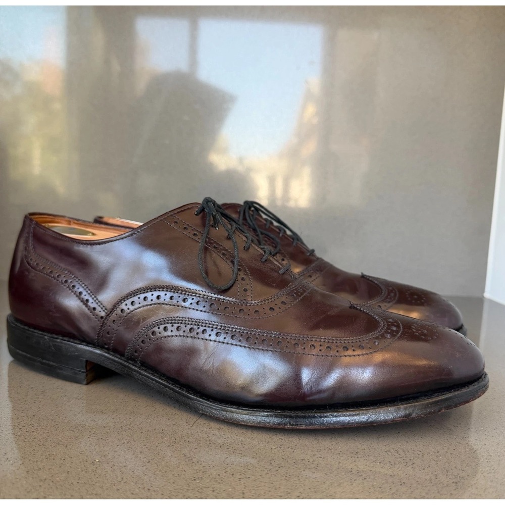 Allen Edmonds Chester Wingtip Oxford Shoes Mens 11 D Burgundy Leather USA